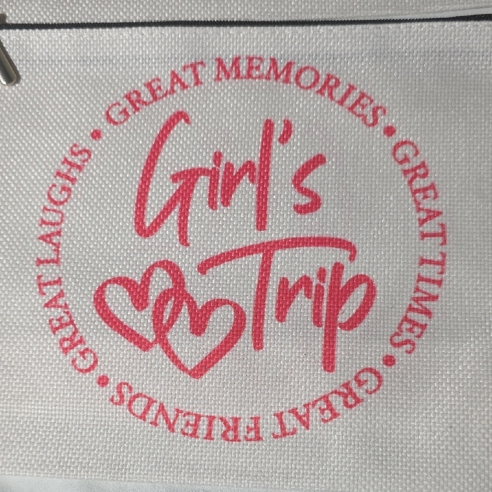 New! Girl's Trip Pink Teal Blue Purple Set Of 4 Cosmetic Makeup Bags Travel